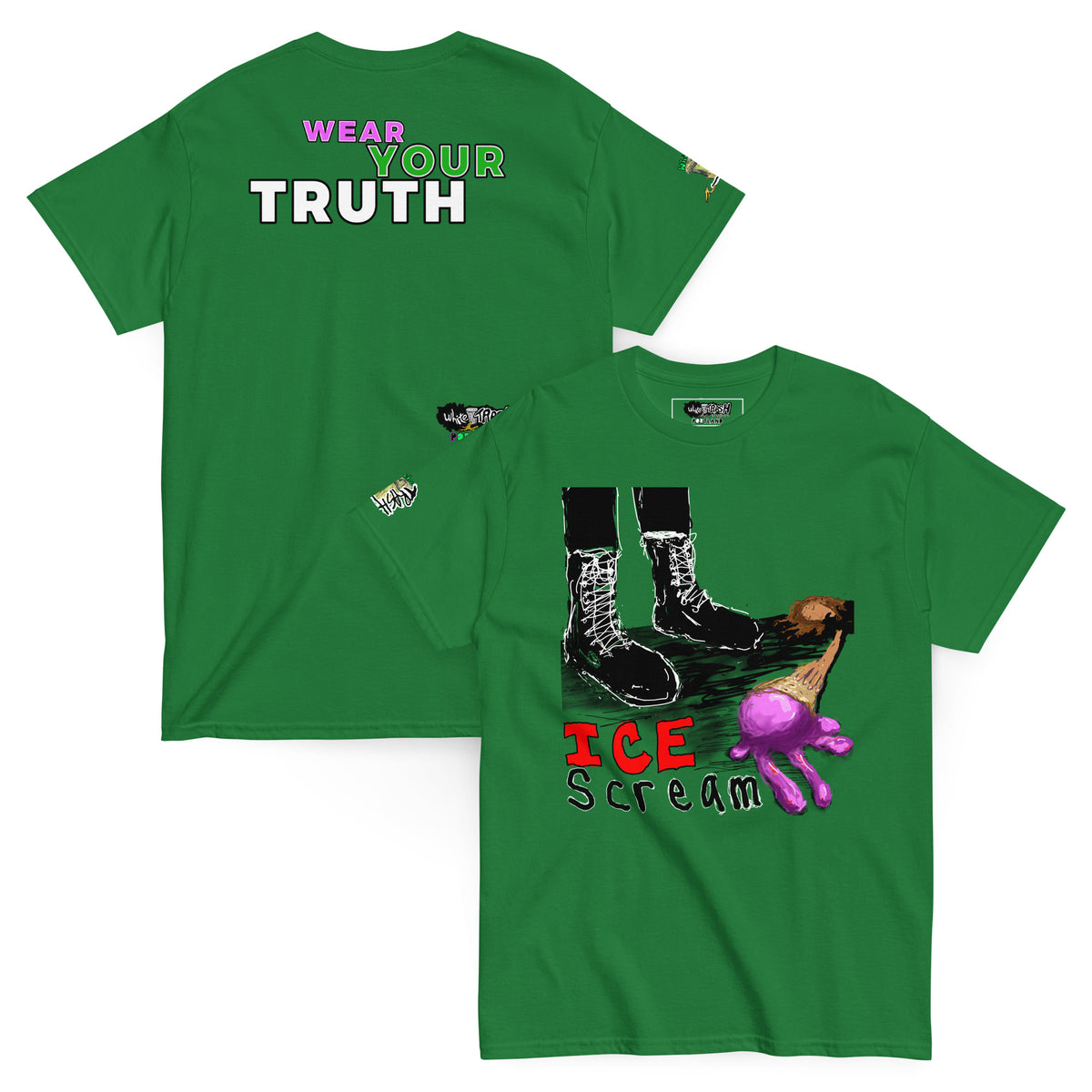White Trash Studios Portland Original Art Graphic t-shirt  in Green