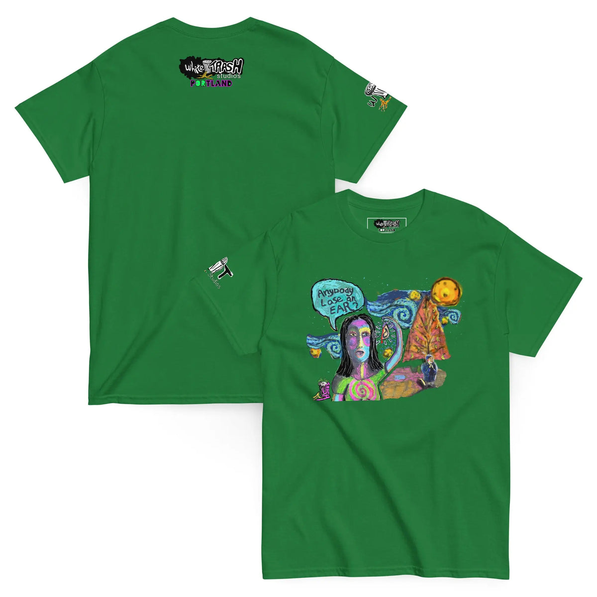 White Trash Studios Portland Original Art Graphic t-shirt  in Green