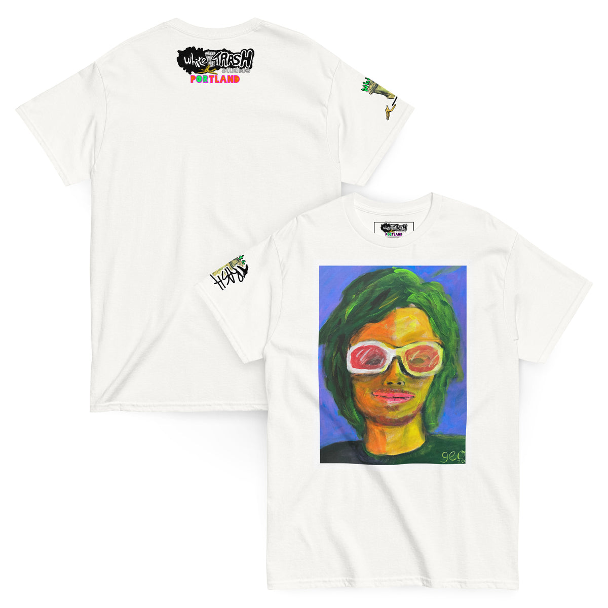 White Trash Studios Portland Original Art  classic graphic t-shirt  in White