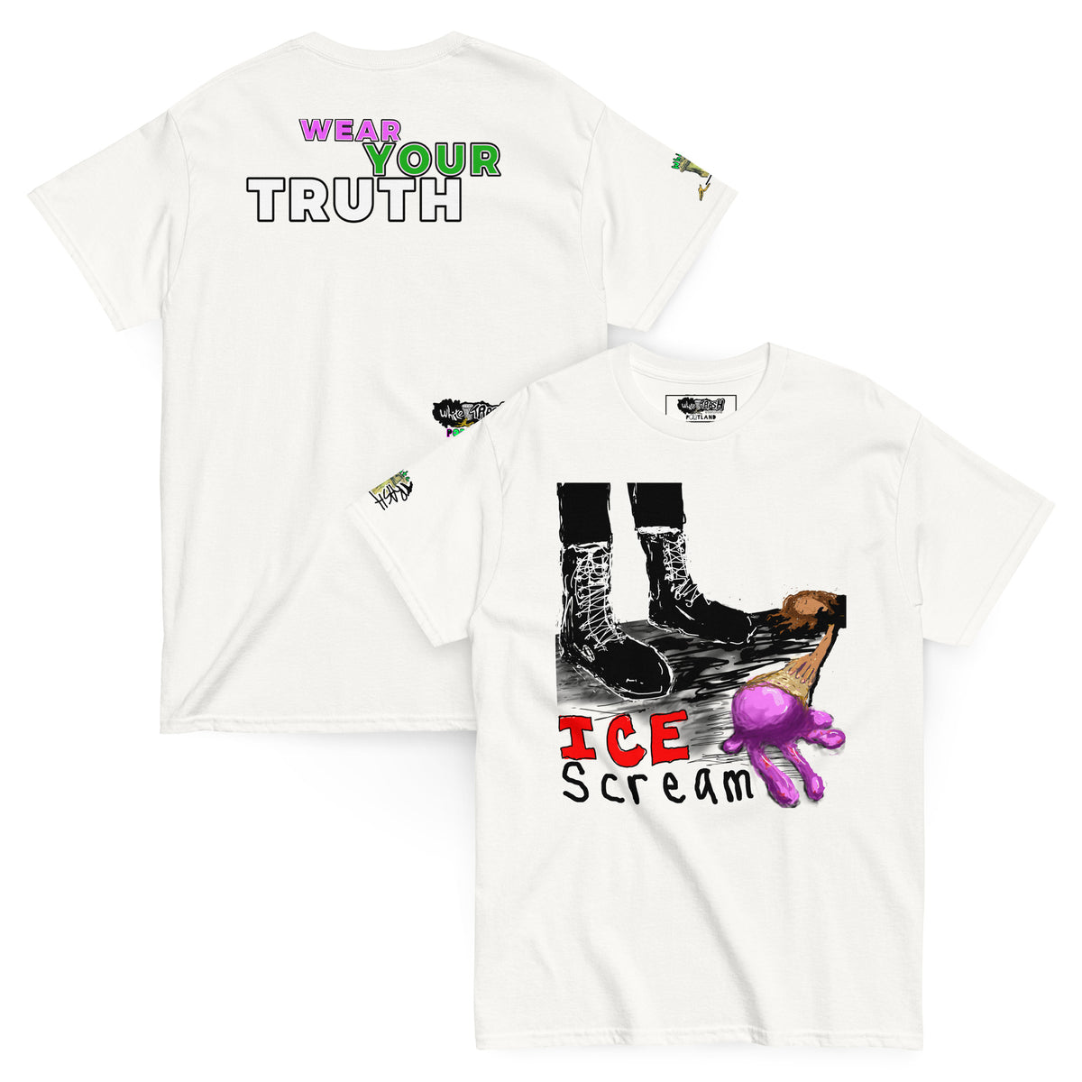 White Trash Studios Portland Original Art Graphic t-shirt  in White