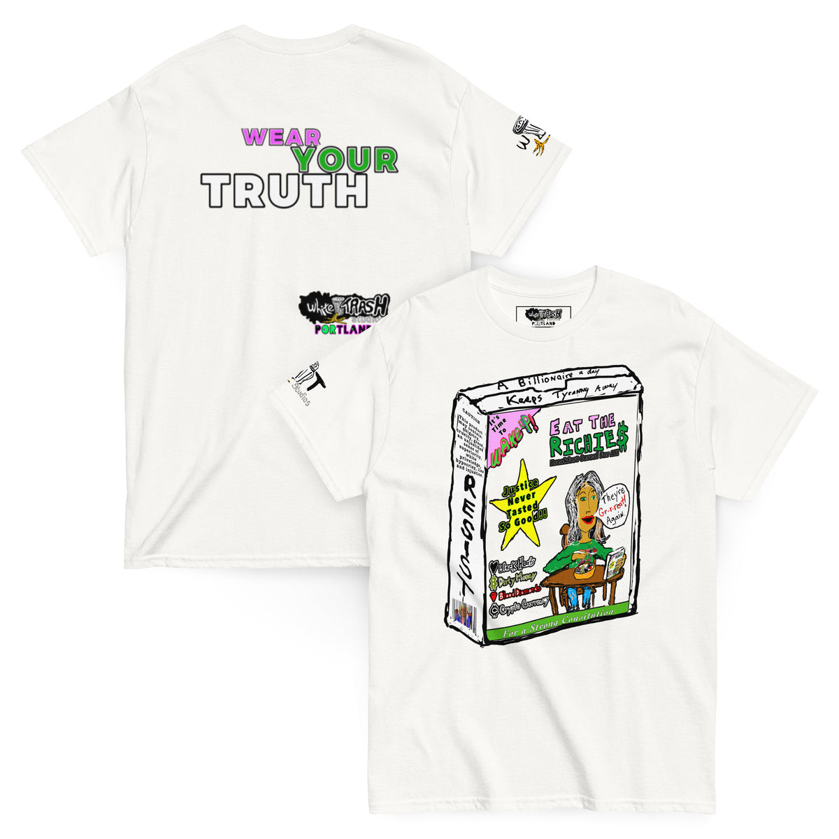 White Trash Studios Portland Original Art Graphic t-shirt  in White